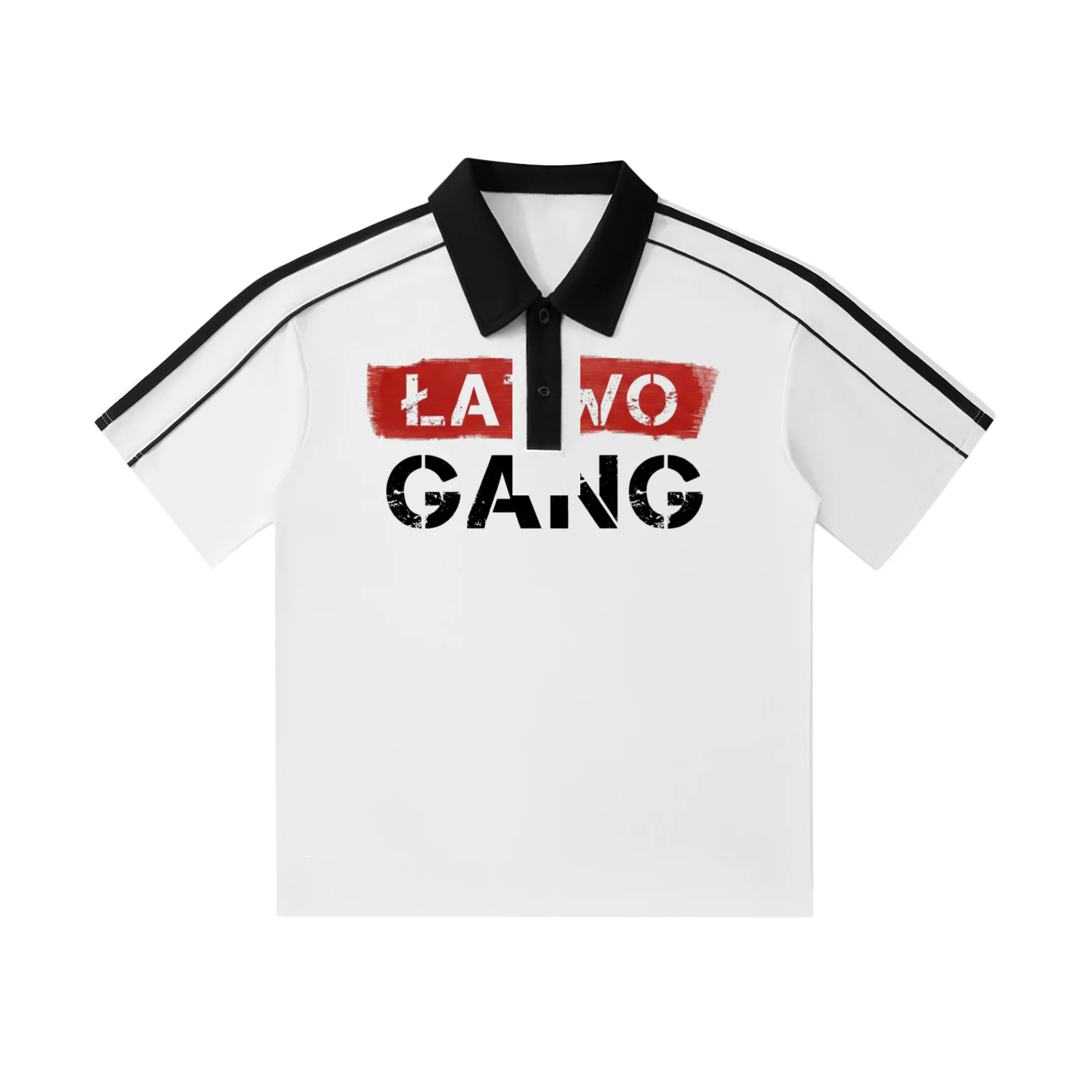 ŁATWOGANG drop 27 — Koszulka Polo z Kontrastowym Kołnierzykiem - ŁATWOGANG™ — szczegół (5/13)