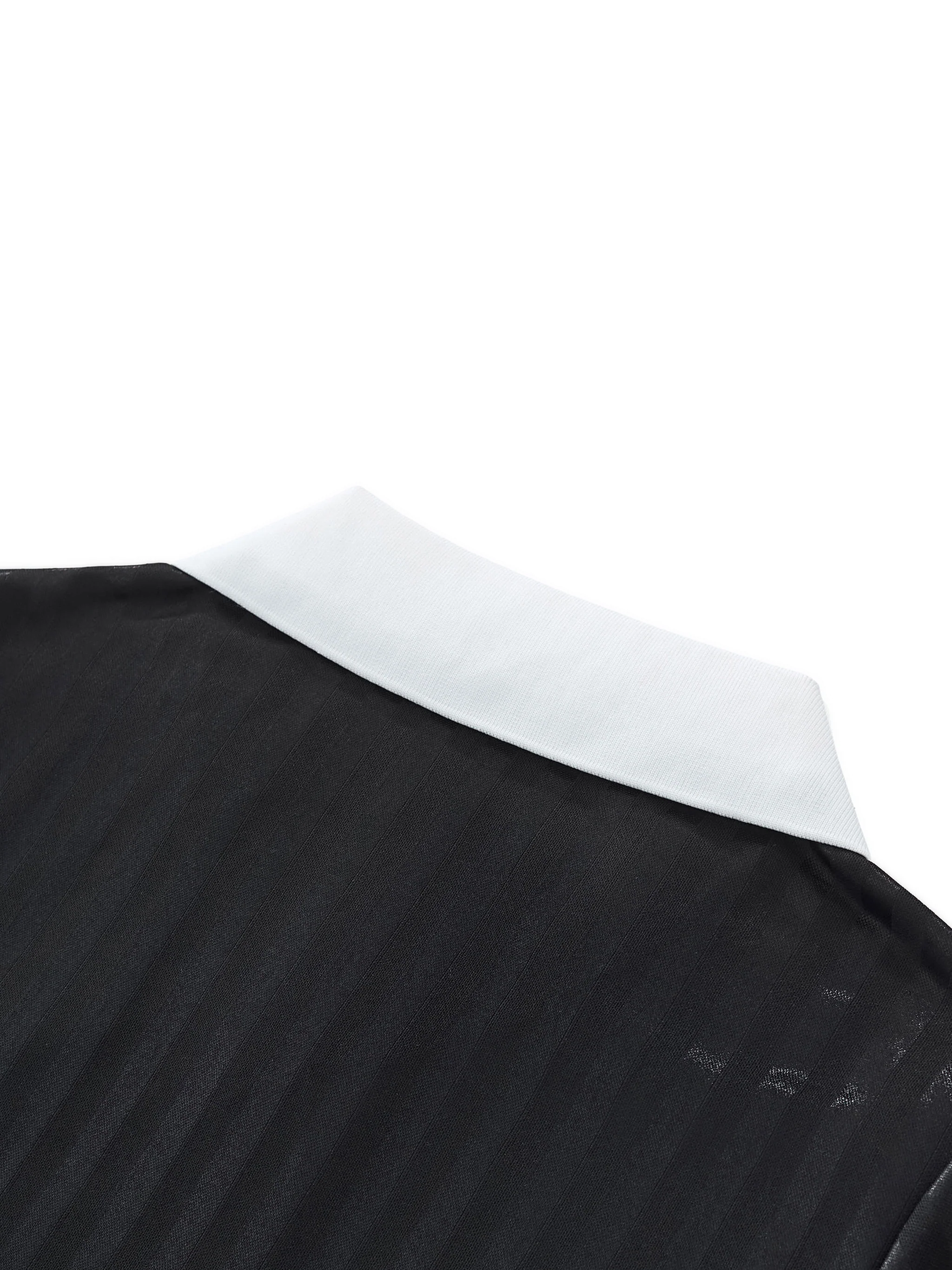 ŁATWOGANG drop 29 — Koszulka Cropped w Paski z Kołnierzykiem - ŁATWOGANG™ — widok 12 (12/14)