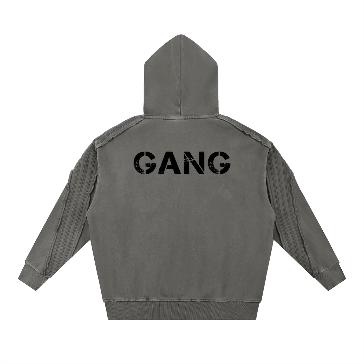 ŁATWOGANG drop 36 — Snow Washed Tape Raw Edge Hoodie — szczegół (5/14)