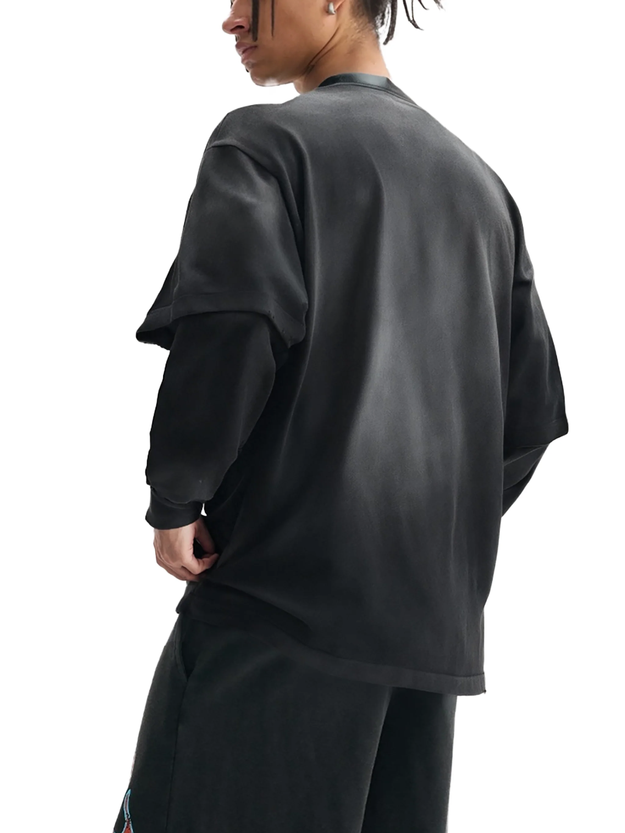 ŁATWOGANG drop 41 — T-shirt Sunfade Hand-Frayed Faux Two-Piece - ŁATWOGANG™ — widok 7 (7/12)