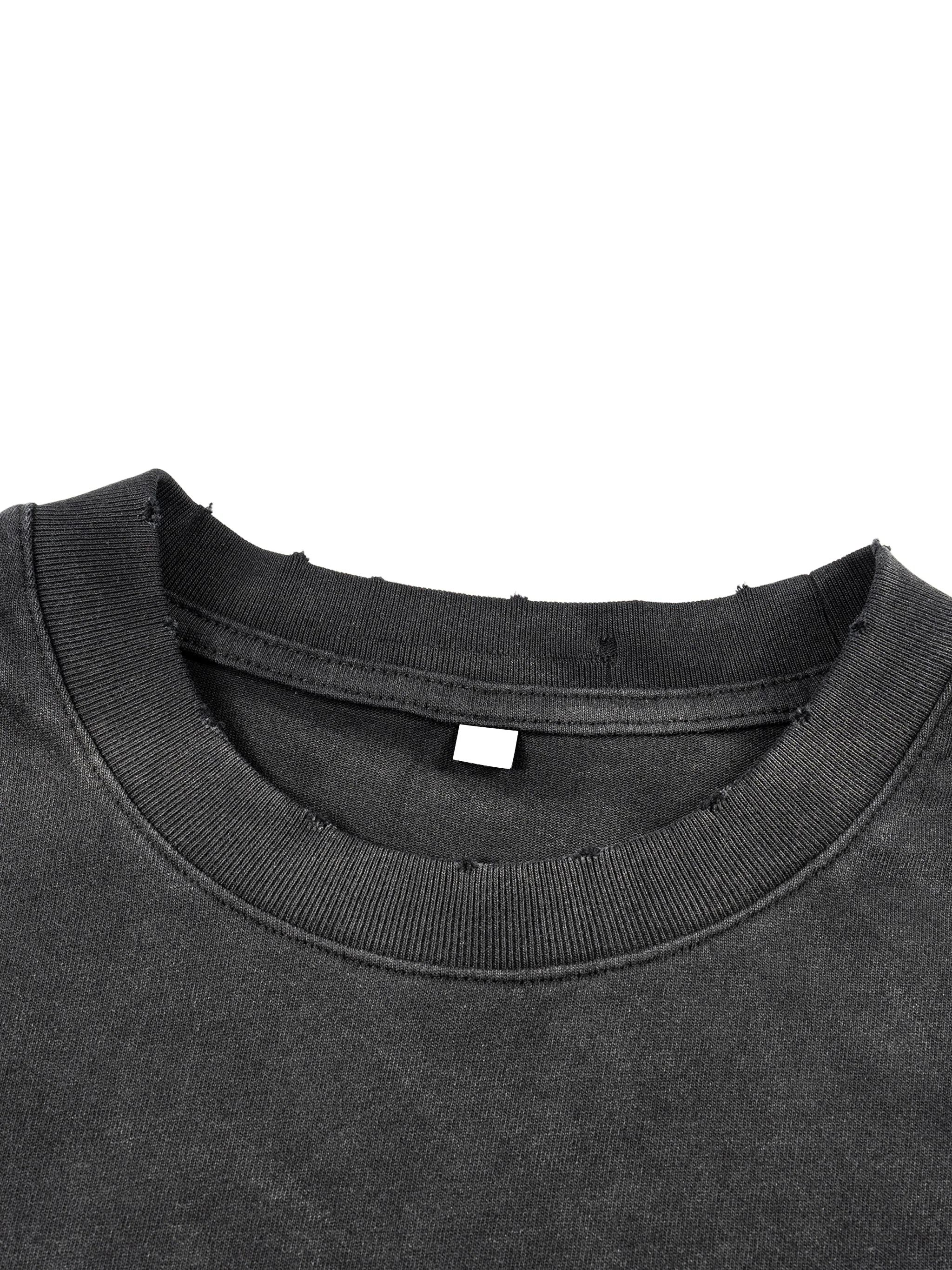 ŁATWOGANG drop 41 — T-shirt Sunfade Hand-Frayed Faux Two-Piece - ŁATWOGANG™ — widok 9 (9/12)