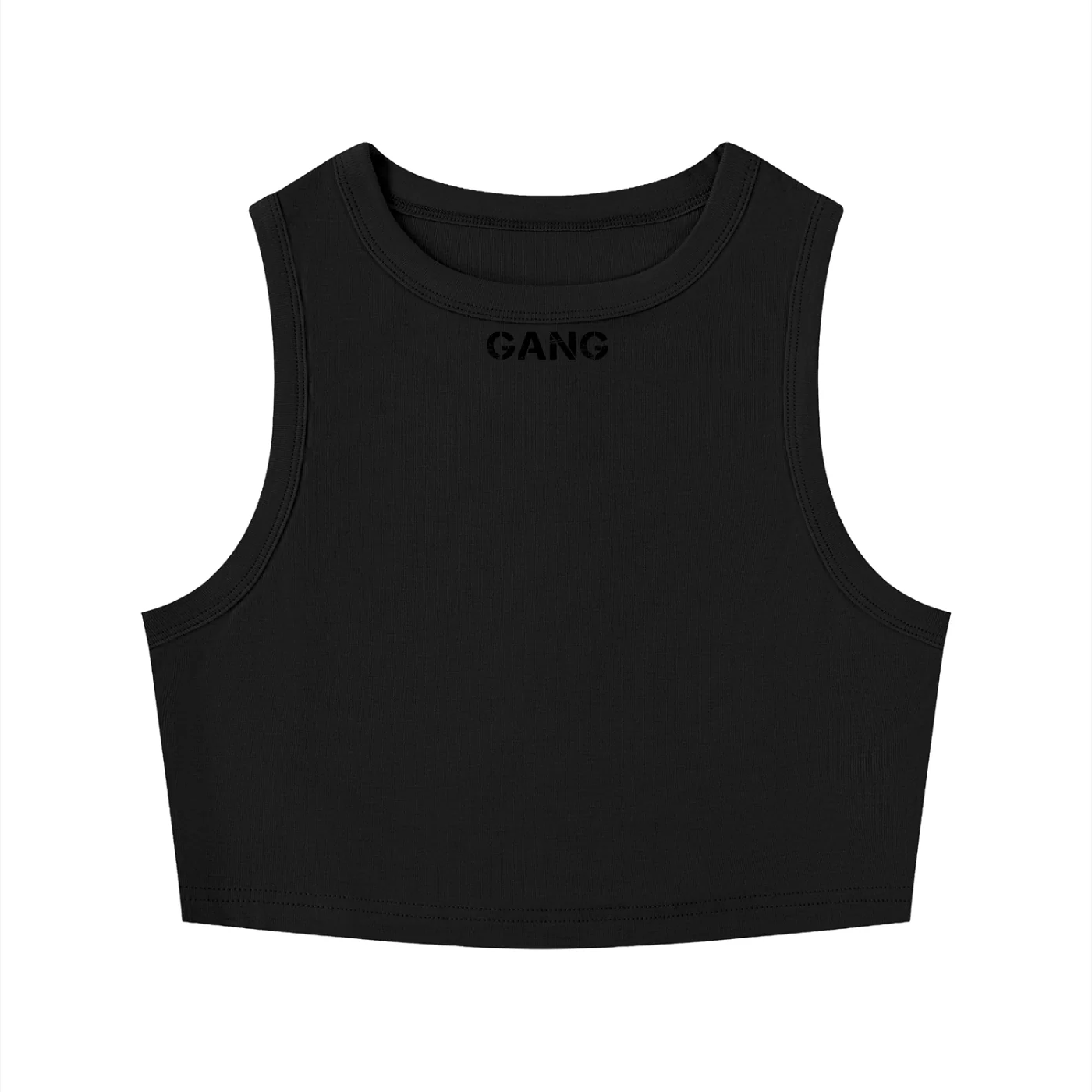 ŁATWOGANG drop 43 — Women's Tight Crewneck Crop Tank Top - ŁATWOGANG™ — detal (3/20)