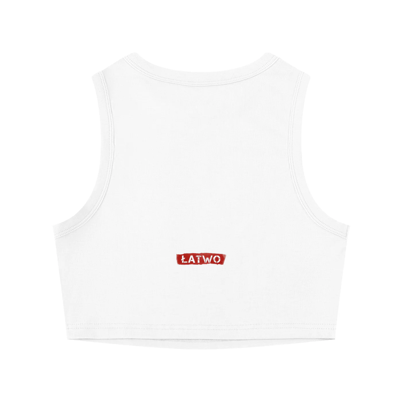 ŁATWOGANG drop 43 — Women's Tight Crewneck Crop Tank Top - ŁATWOGANG™ — widok 6 (6/20)