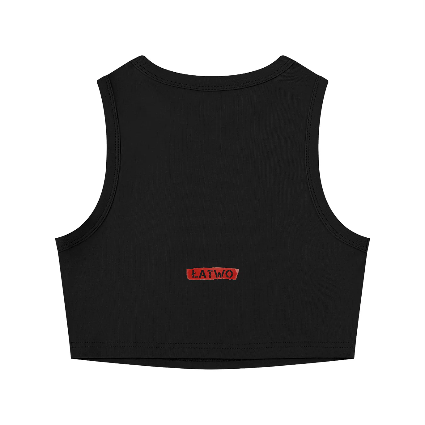 ŁATWOGANG drop 43 — Women's Tight Crewneck Crop Tank Top - ŁATWOGANG™ — lookbook (4/20)
