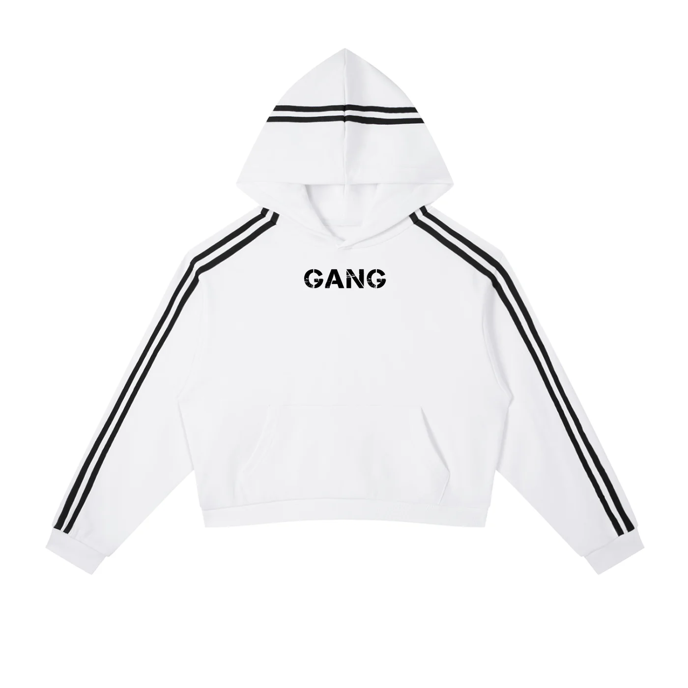 ŁATWOGANG drop 46 — Contrast Side Stripe Cropped Hoodie - ŁATWOGANG™