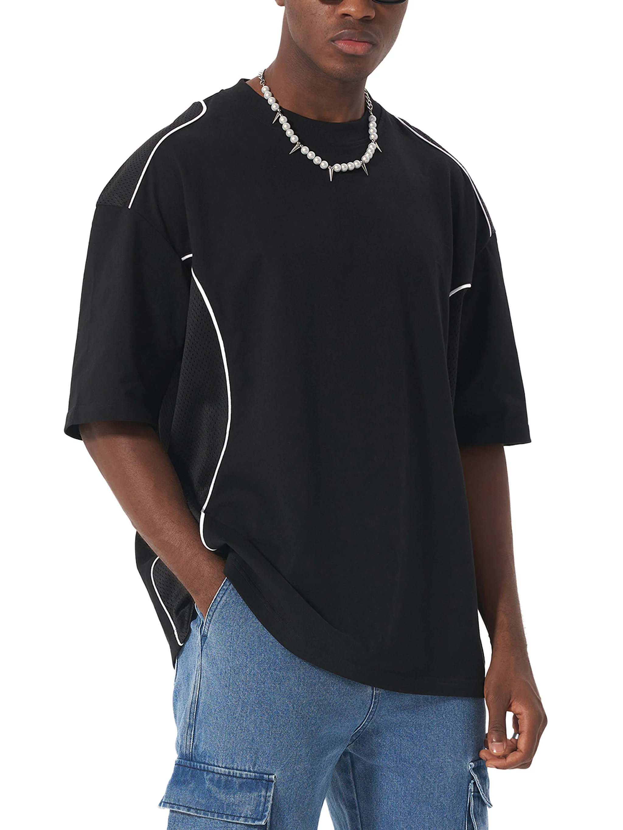 ŁATWOGANG drop 47 — Футболка Contrast Piped Panel - ŁATWOGANG™ — widok 9 (9/14)