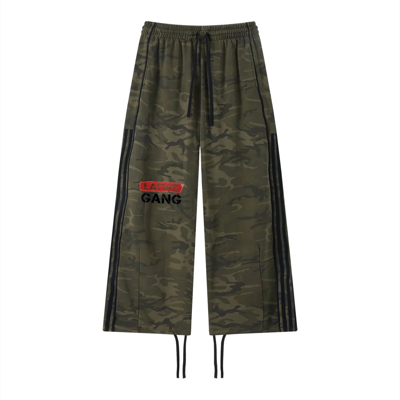 ŁATWOGANG drop 18 — Camo Wide Leg Sweatpants - ŁATWOGANG™ — przód (1/11)