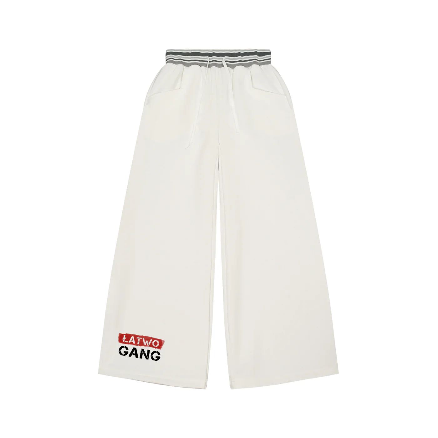 ŁATWOGANG drop 13 — Wide Leg Sweatpants with Belt - ŁATWOGANG™ — przód (1/7)