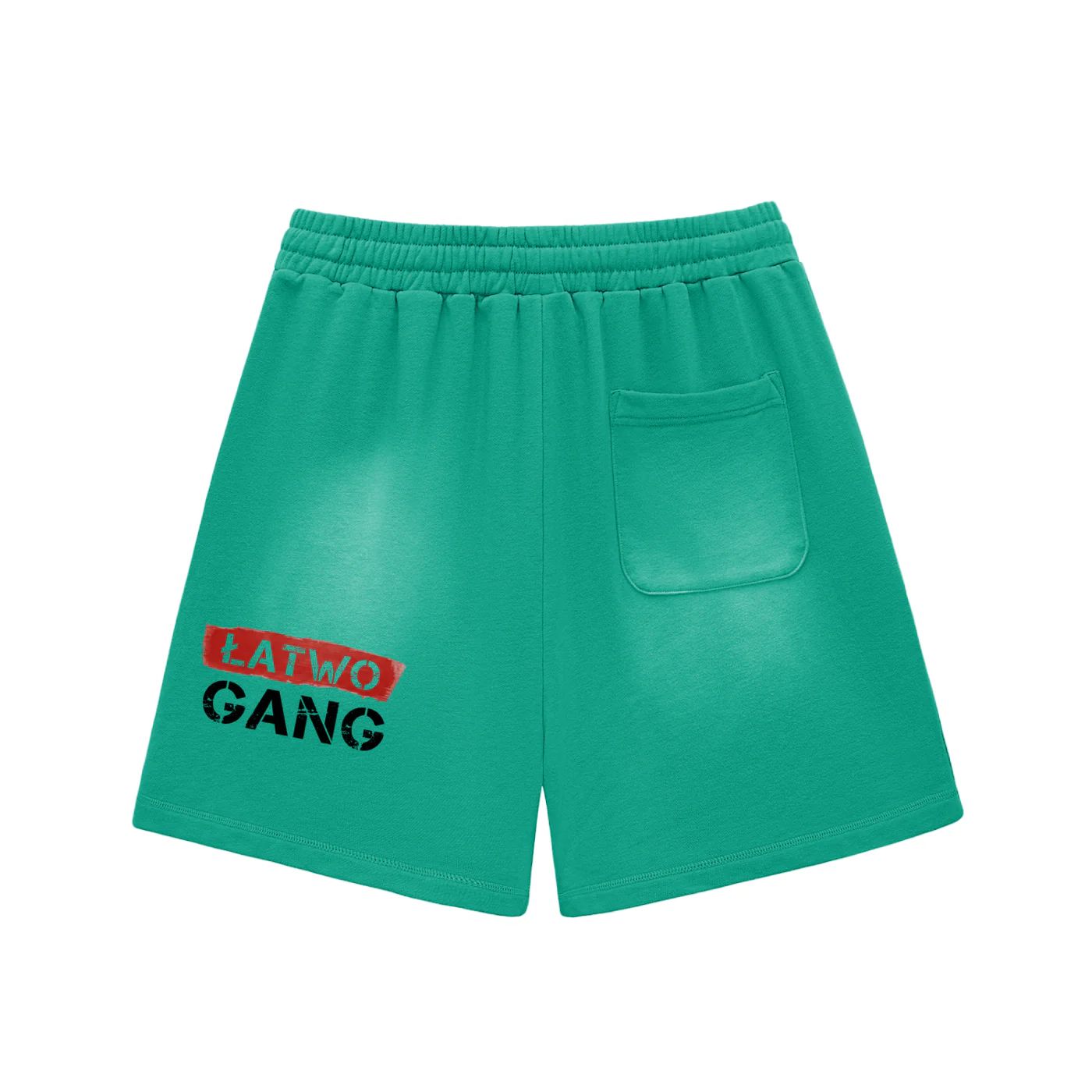 ŁATWOGANG drop 08 — Sun Fade Raw Edge Cotton Shorts - ŁATWOGANG™ — przód (1/8)