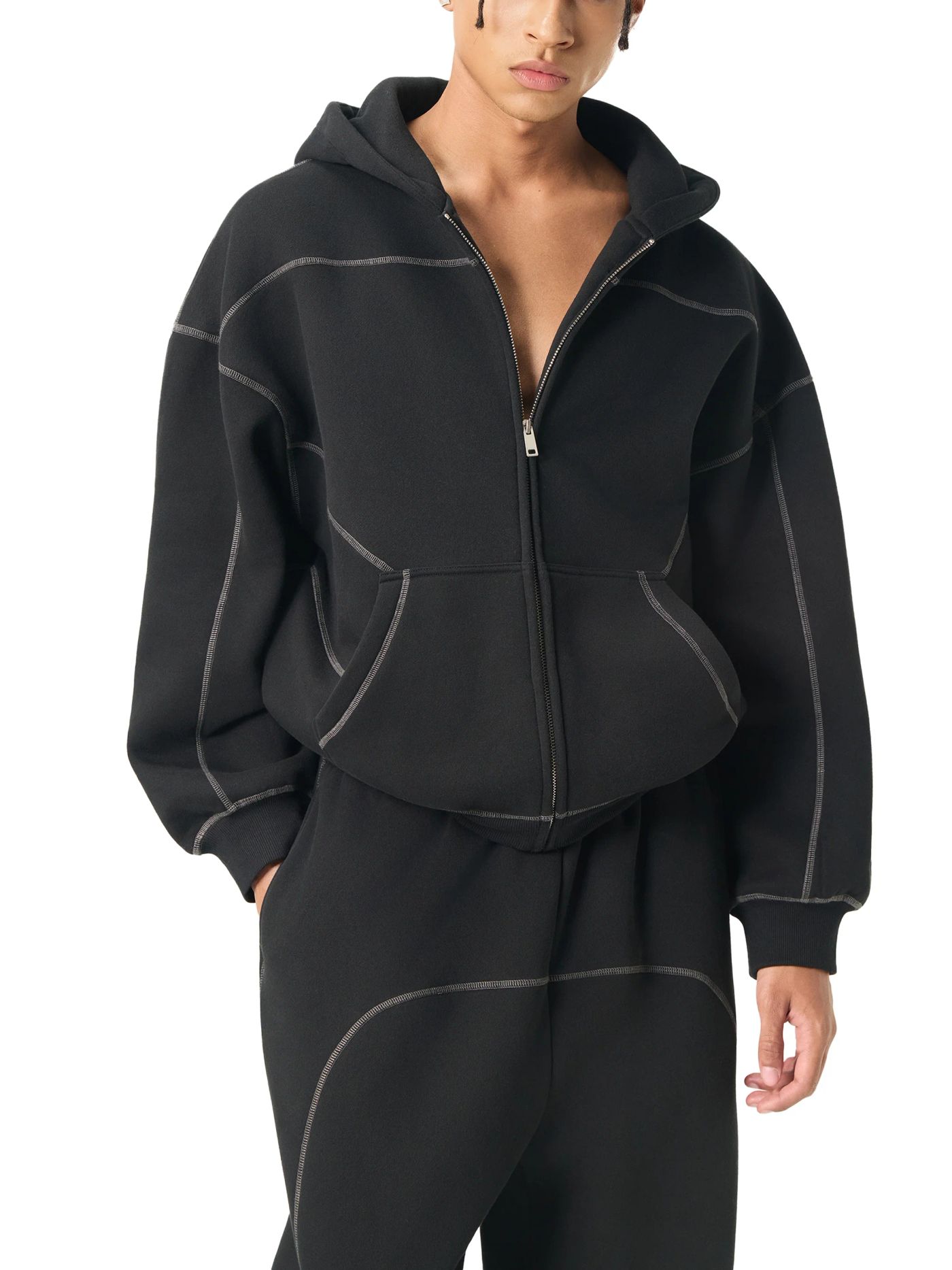 ŁATWOGANG drop 07 — Bluza Boxy Contrast Stitch - ŁATWOGANG™ — widok 7 (7/7)