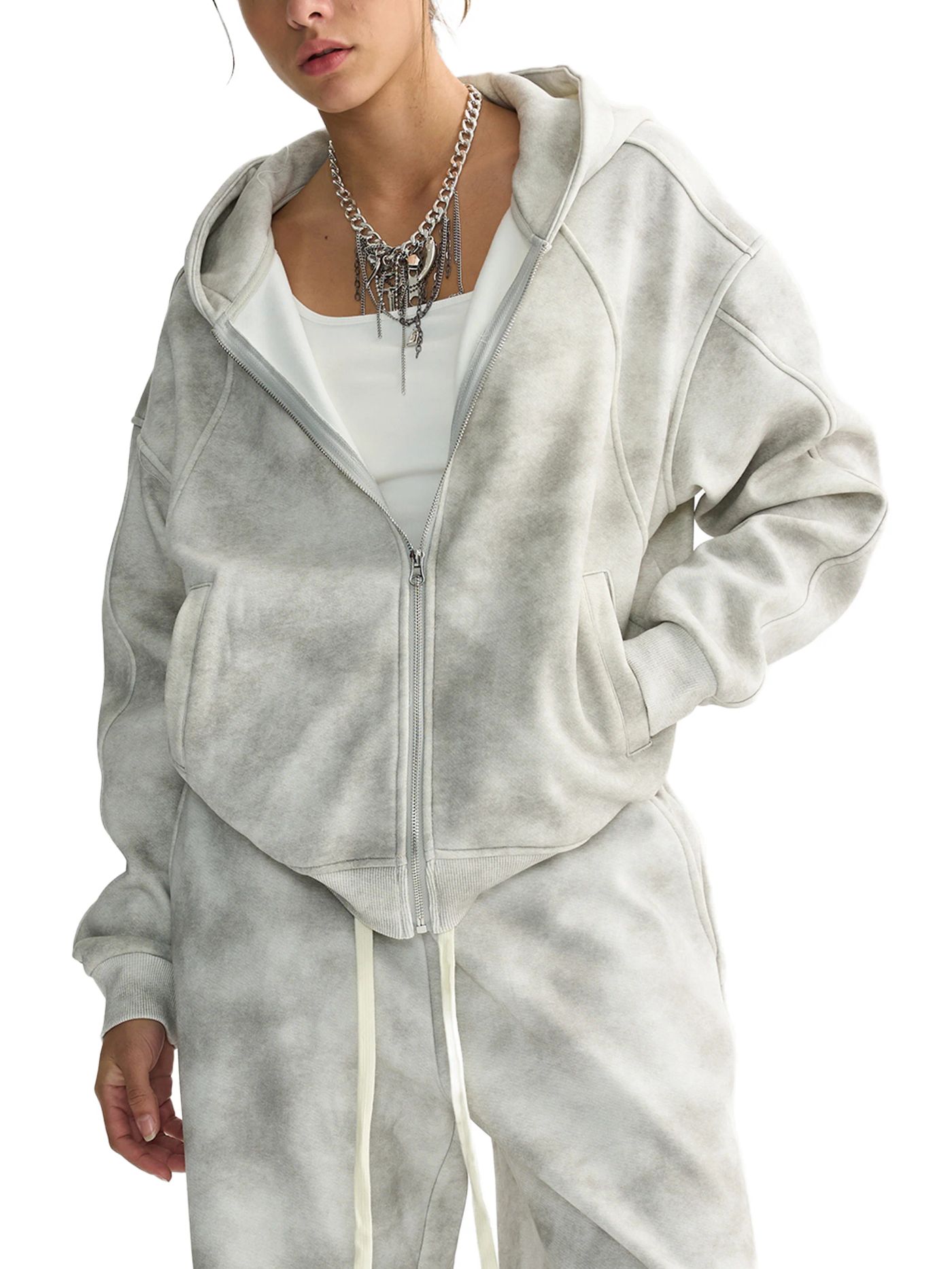 ŁATWOGANG drop 06 — Bluza rozpinana Dirty Washed - ŁATWOGANG™ — widok 6 (6/13)