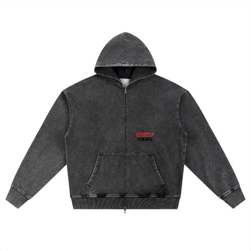 ŁATWOGANG drop 05 — Bluza z kapturem Snow Wash Oversized Zip-Up - ŁATWOGANG™
