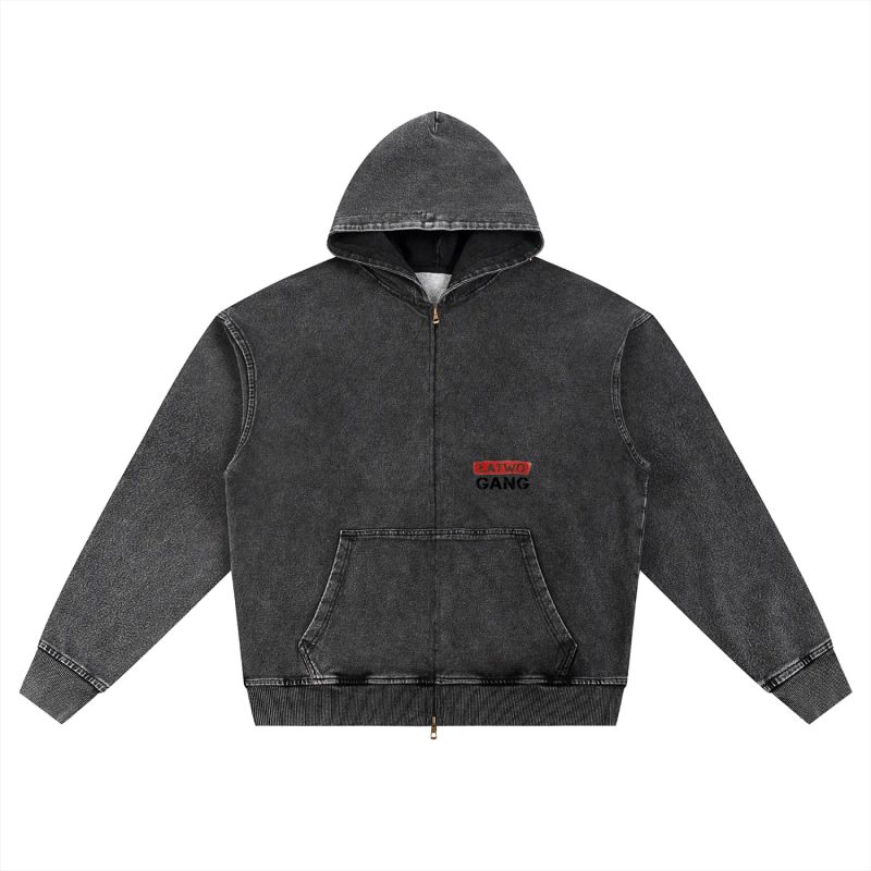 ŁATWOGANG drop 05 — Bluza z kapturem Snow Wash Oversized Zip-Up - ŁATWOGANG™ — przód (1/8)