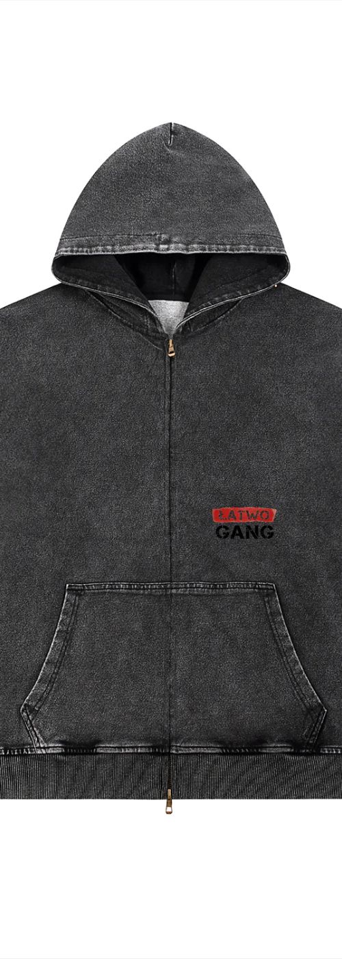 ŁATWOGANG drop 05 — Bluza z kapturem Snow Wash Oversized Zip-Up - ŁATWOGANG™