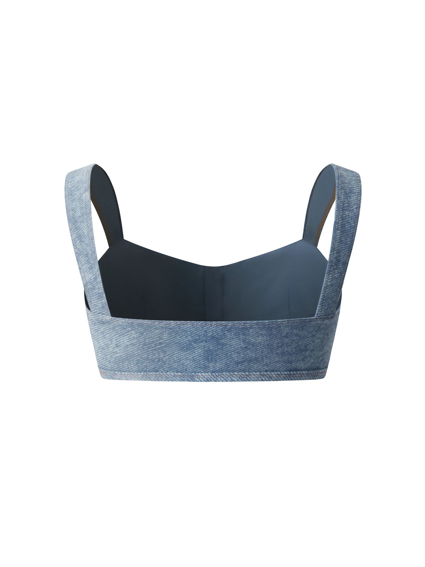 ŁATWOGANG drop 04 — Damski biustonosz sportowy Faux Denim - ŁATWOGANG™ — detal (3/11)