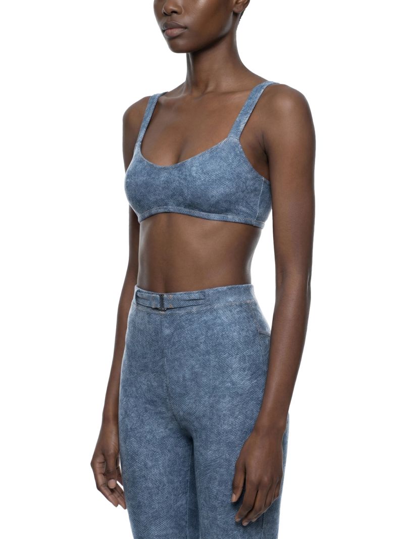 ŁATWOGANG drop 04 — Damski biustonosz sportowy Faux Denim - ŁATWOGANG™ — widok 8 (8/11)