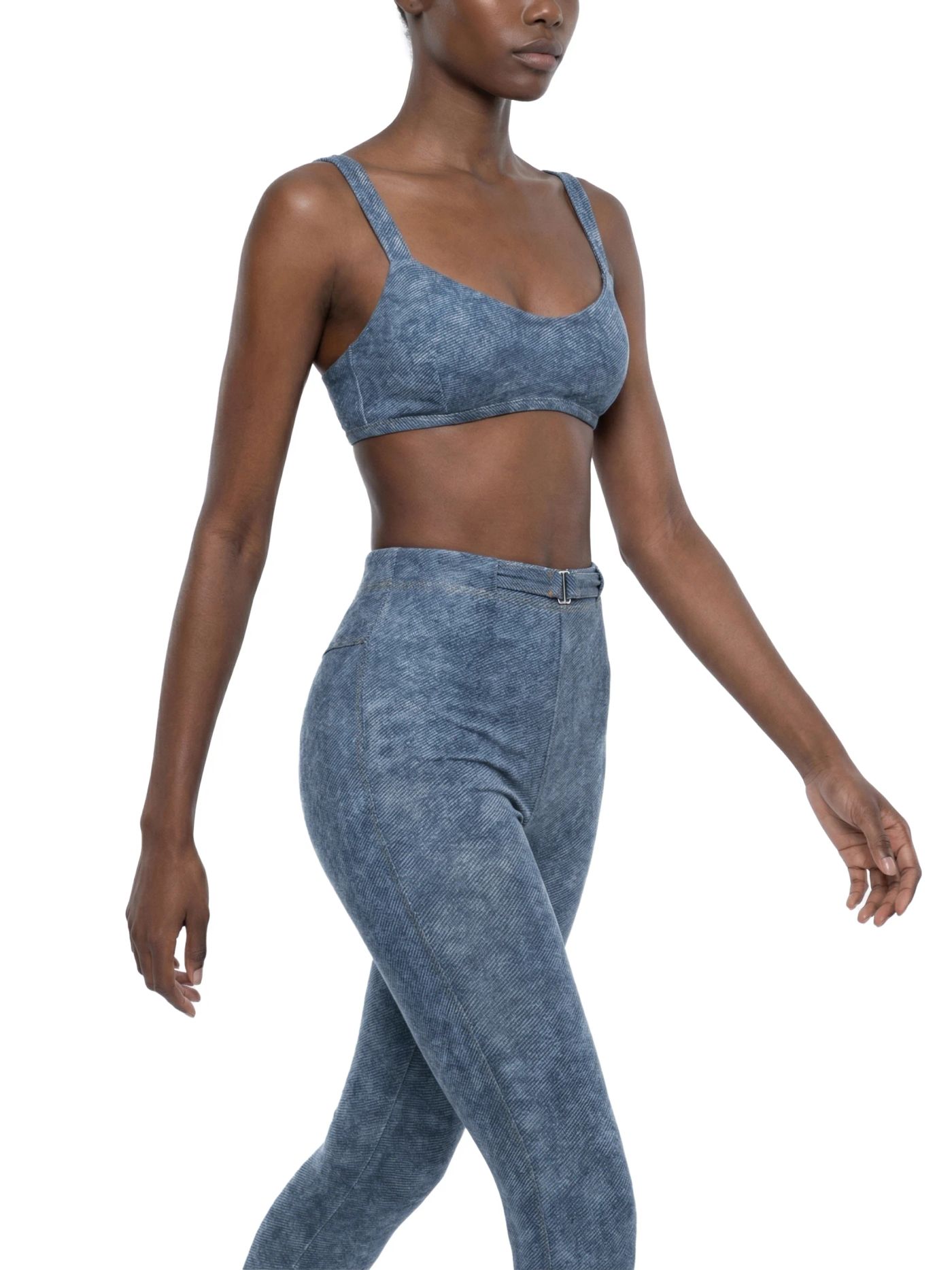 ŁATWOGANG drop 04 — Damski biustonosz sportowy Faux Denim - ŁATWOGANG™ — widok 7 (7/11)