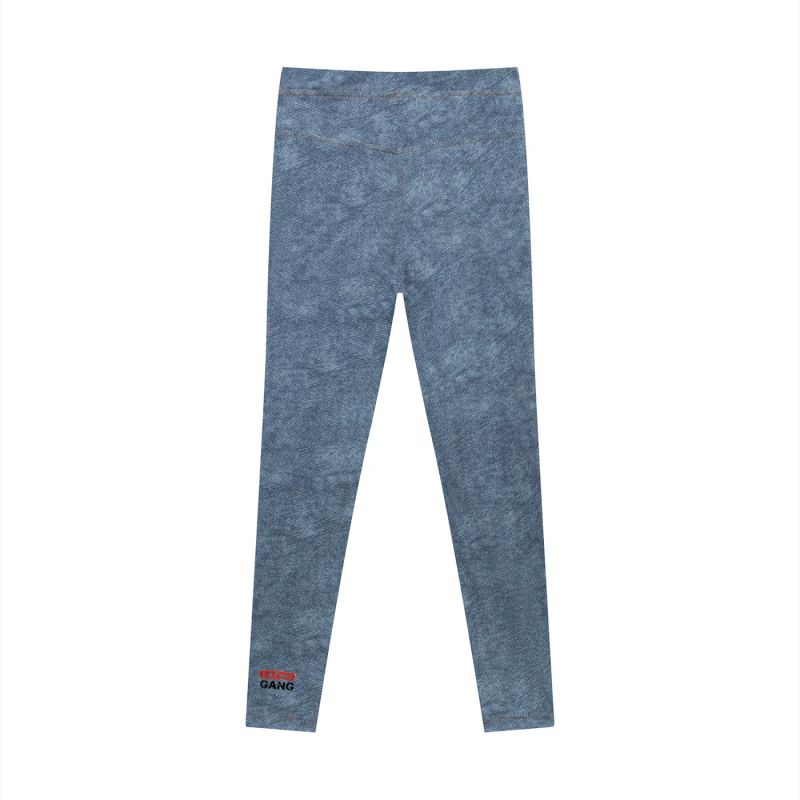 ŁATWOGANG drop 03 — Legginsy damskie Faux Denim Zip-Fly - ŁATWOGANG™ — przód (1/14)