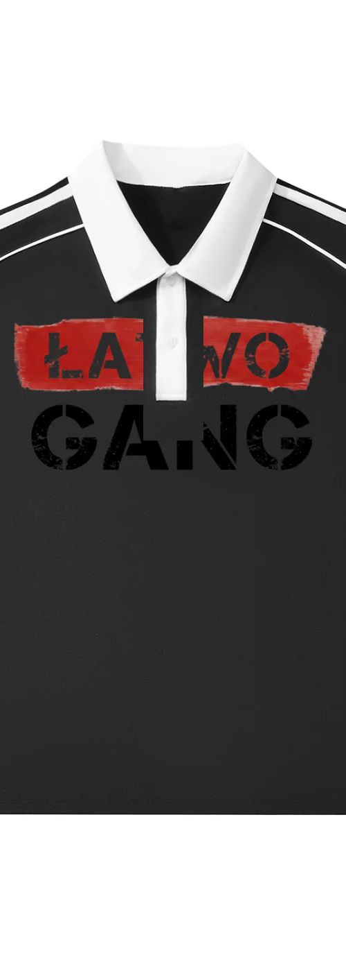 ŁATWOGANG drop 27 — Koszulka Polo z Kontrastowym Kołnierzykiem - ŁATWOGANG™