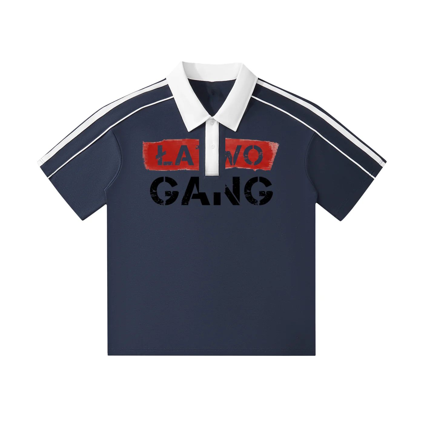 ŁATWOGANG drop 27 — Contrast Collar Polo Shirt - ŁATWOGANG™ — detal (3/13)