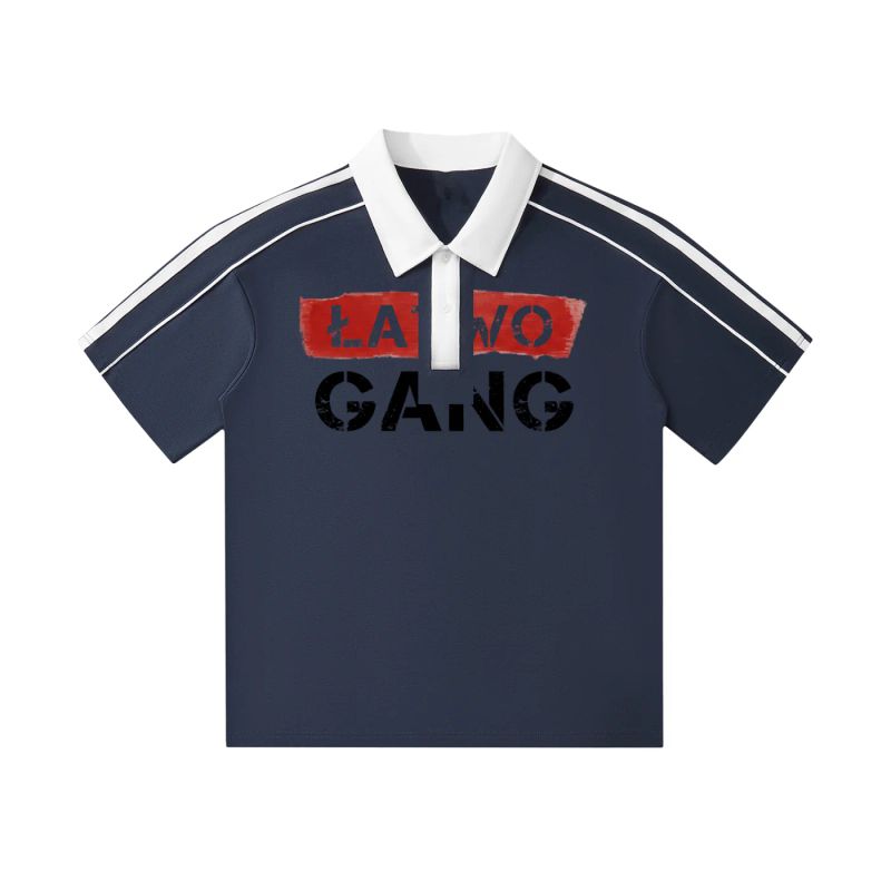 ŁATWOGANG drop 27 — Contrast Collar Polo Shirt - ŁATWOGANG™ — detal (3/13)