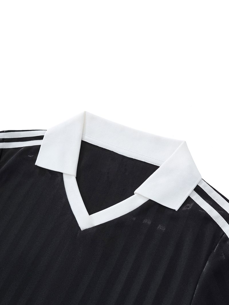 ŁATWOGANG drop 29 — Футболка вкорочена в смужку з комірцем - ŁATWOGANG™ — widok 9 (9/14)