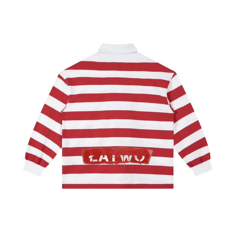 ŁATWOGANG drop 30 — Koszulka Polo Color Block Stripe - ŁATWOGANG™ — widok 8 (8/14)