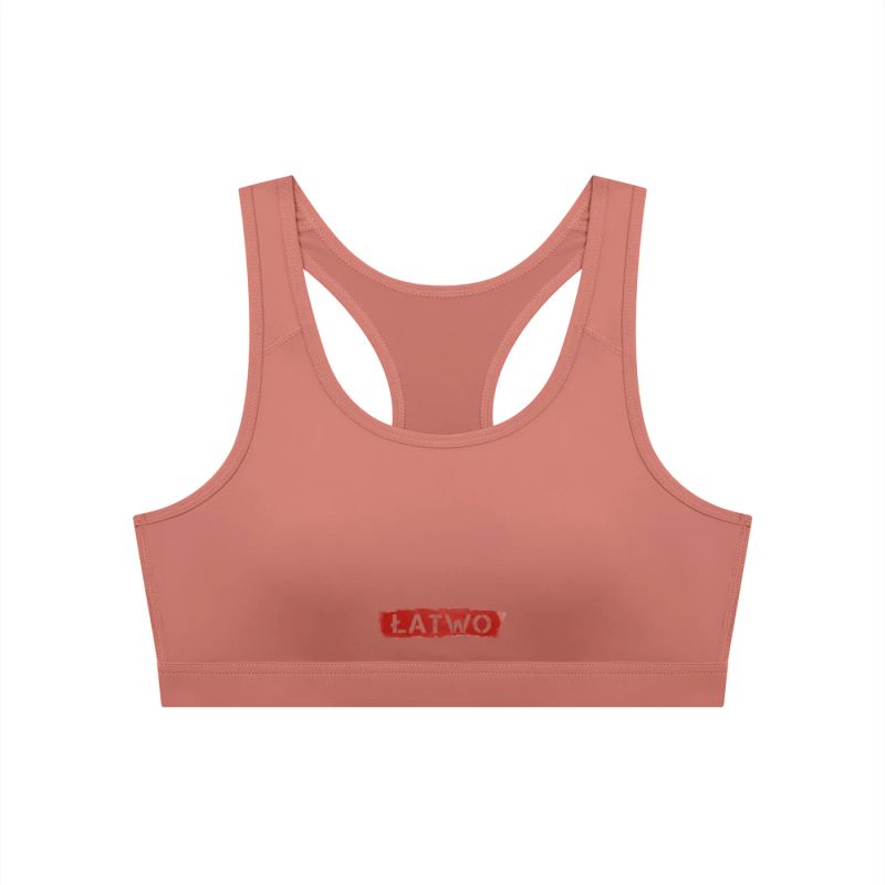 ŁATWOGANG drop 32 — Damski top sportowy Cropped - ŁATWOGANG™ — przód (1/26)