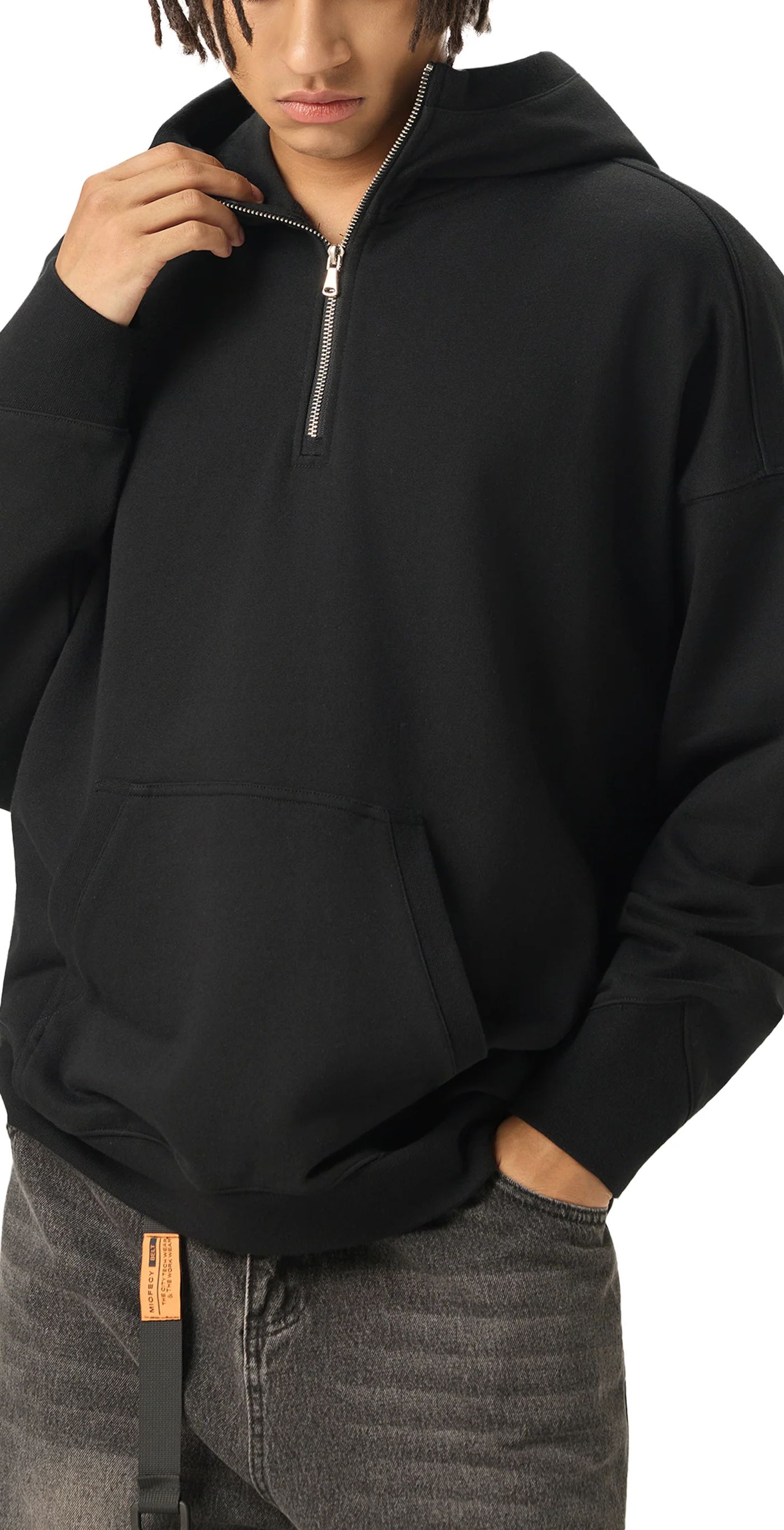 ŁATWOGANG drop 33 — Bluza z kapturem Half-Zip Fleece - ŁATWOGANG™ — widok 9 (9/17)