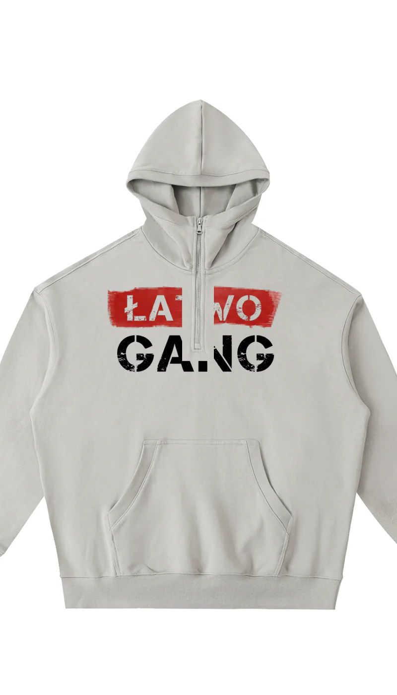 ŁATWOGANG drop 33 — Bluza z kapturem Half-Zip Fleece - ŁATWOGANG™ — detal (3/17)