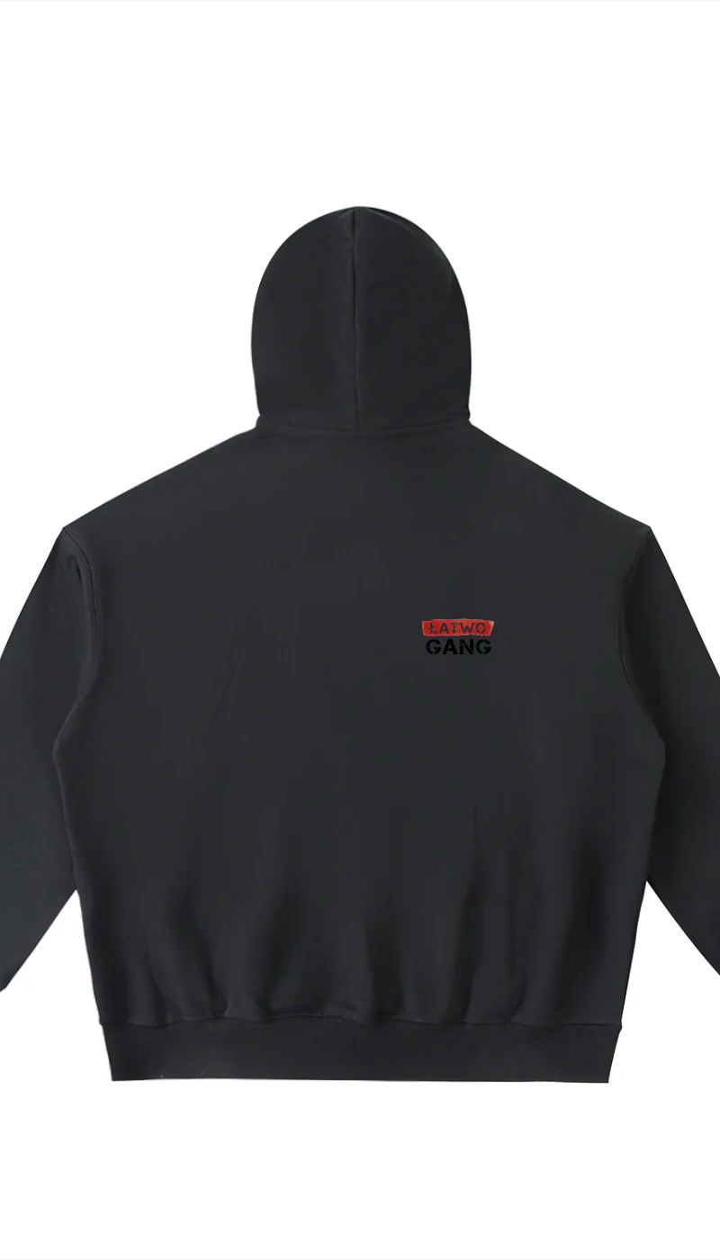 ŁATWOGANG drop 33 — Bluza z kapturem Half-Zip Fleece - ŁATWOGANG™ — tył (2/17)