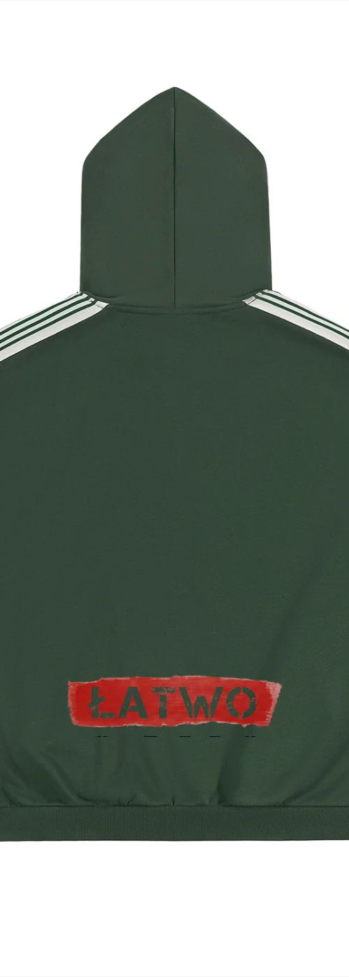 ŁATWOGANG drop 34 — Bluza z kapturem z pasami na rękawach - ŁATWOGANG™