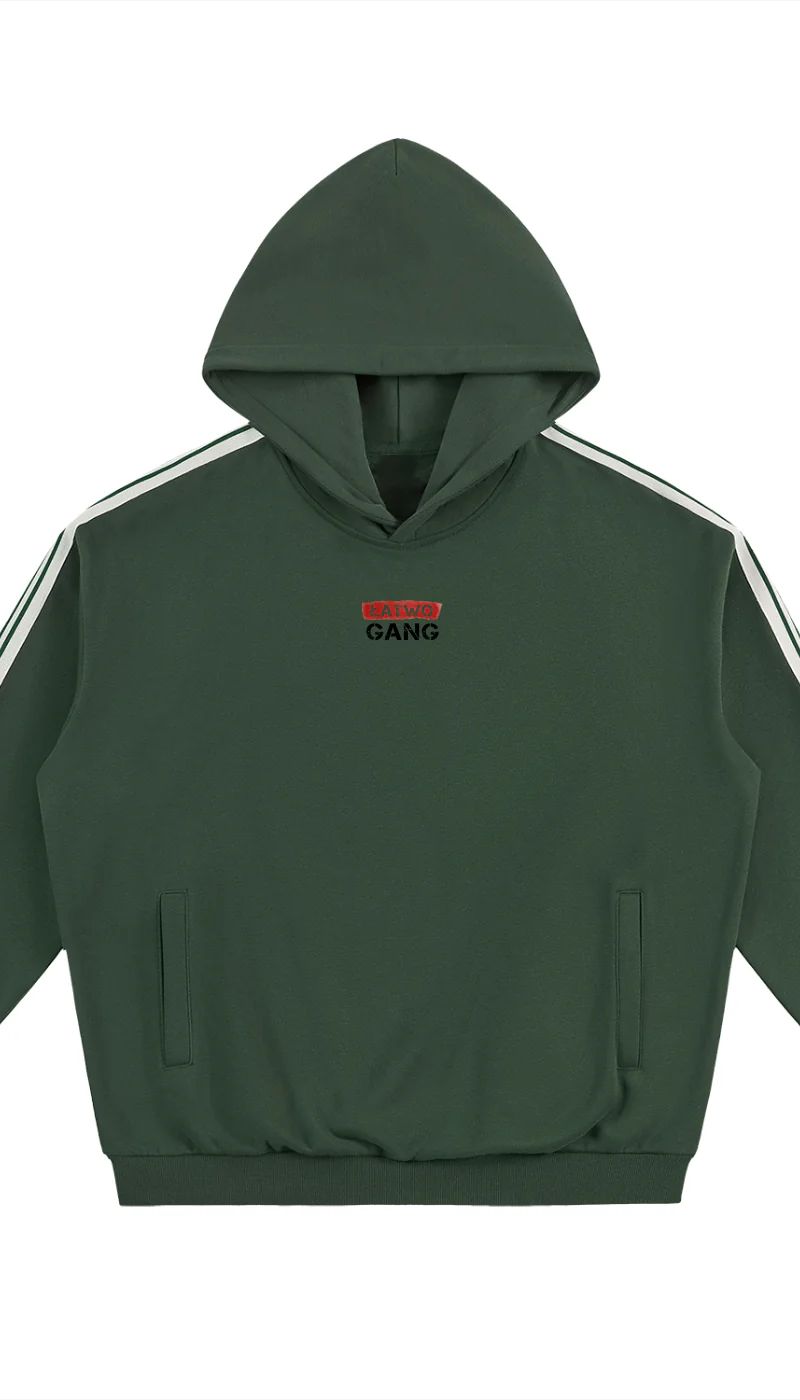 ŁATWOGANG drop 34 — Bluza z kapturem z pasami na rękawach - ŁATWOGANG™ — widok 6 (6/13)