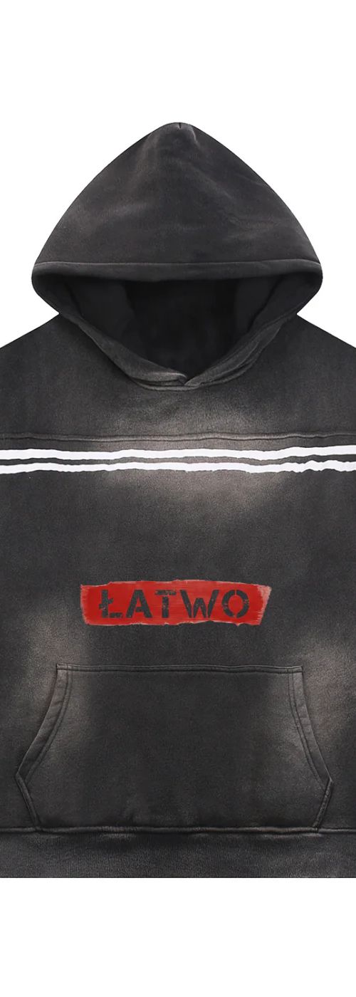 ŁATWOGANG drop 35 — Bluza z kapturem Sun Fade Contrast Tape - ŁATWOGANG™