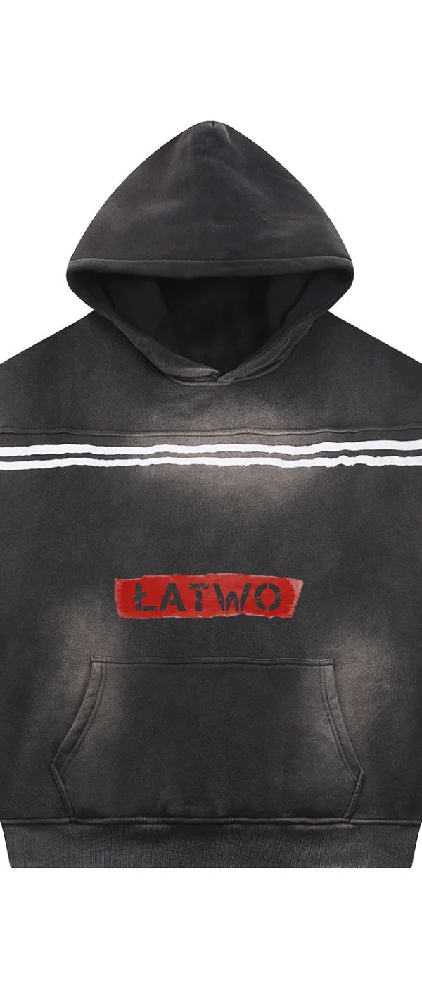 ŁATWOGANG drop 35 — Bluza z kapturem Sun Fade Contrast Tape - ŁATWOGANG™