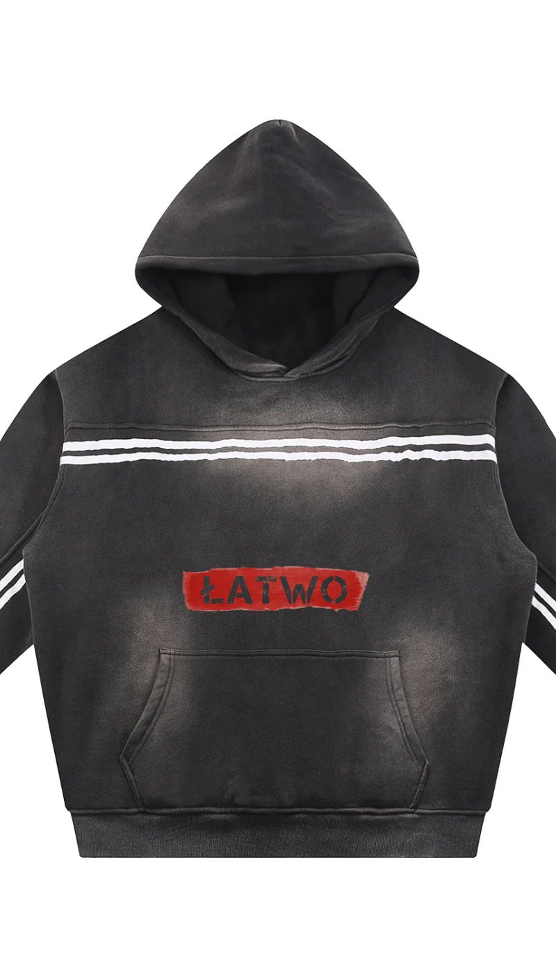 ŁATWOGANG drop 35 — Bluza z kapturem Sun Fade Contrast Tape - ŁATWOGANG™ — przód (1/21)