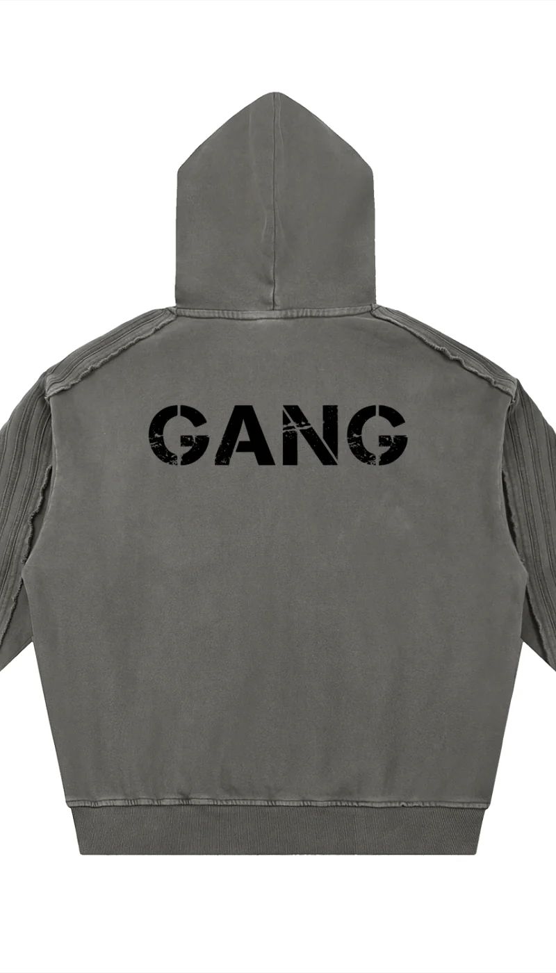 ŁATWOGANG drop 36 — Bluza z kapturem Snow Wash Tape Raw Edge - ŁATWOGANG™ — szczegół (5/14)