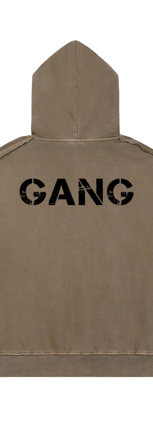 ŁATWOGANG drop 36 — Bluza z kapturem Snow Wash Tape Raw Edge - ŁATWOGANG™