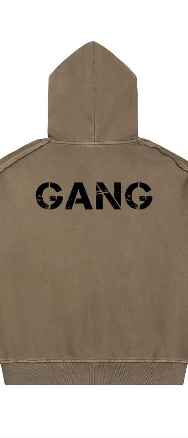 ŁATWOGANG drop 36 — Bluza z kapturem Snow Wash Tape Raw Edge - ŁATWOGANG™