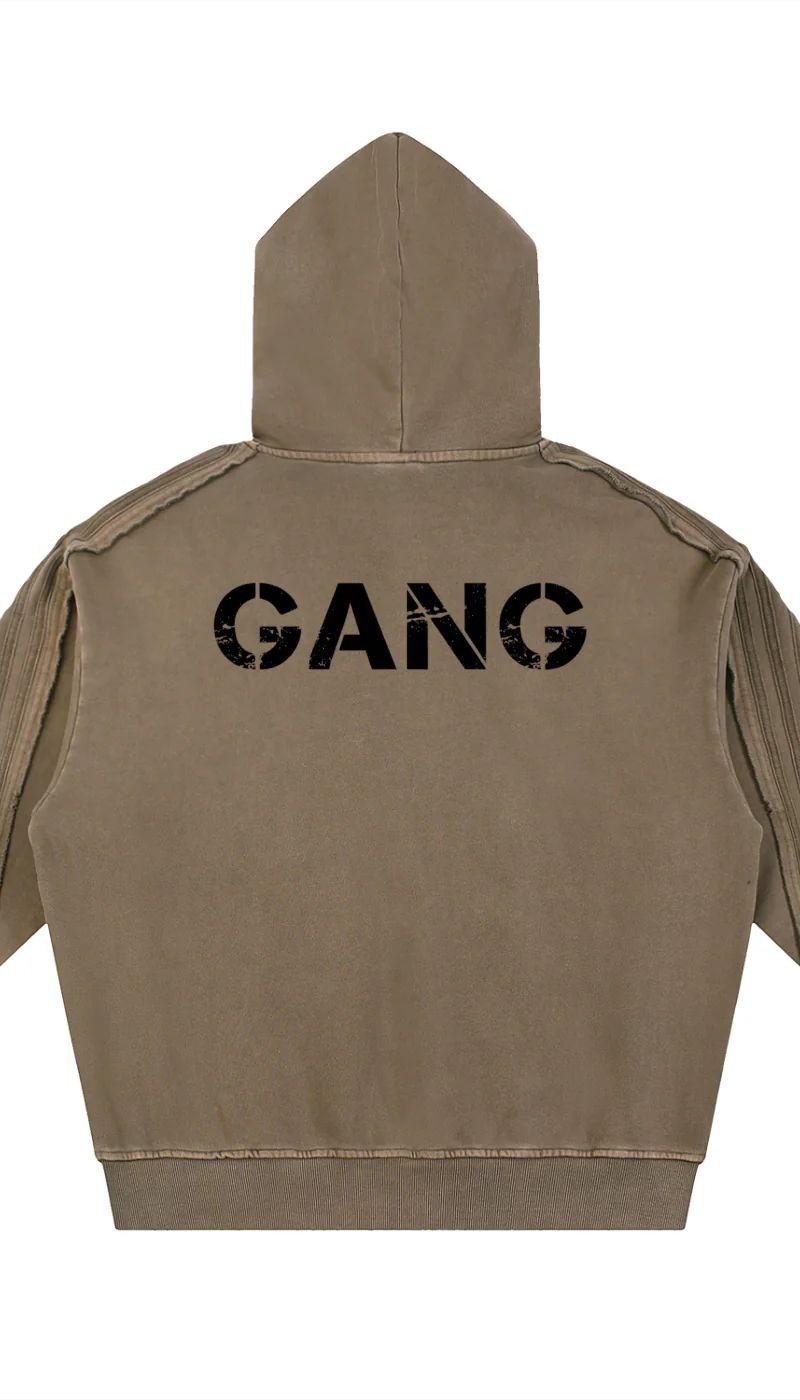 ŁATWOGANG drop 36 — Bluza z kapturem Snow Wash Tape Raw Edge - ŁATWOGANG™ — przód (1/14)