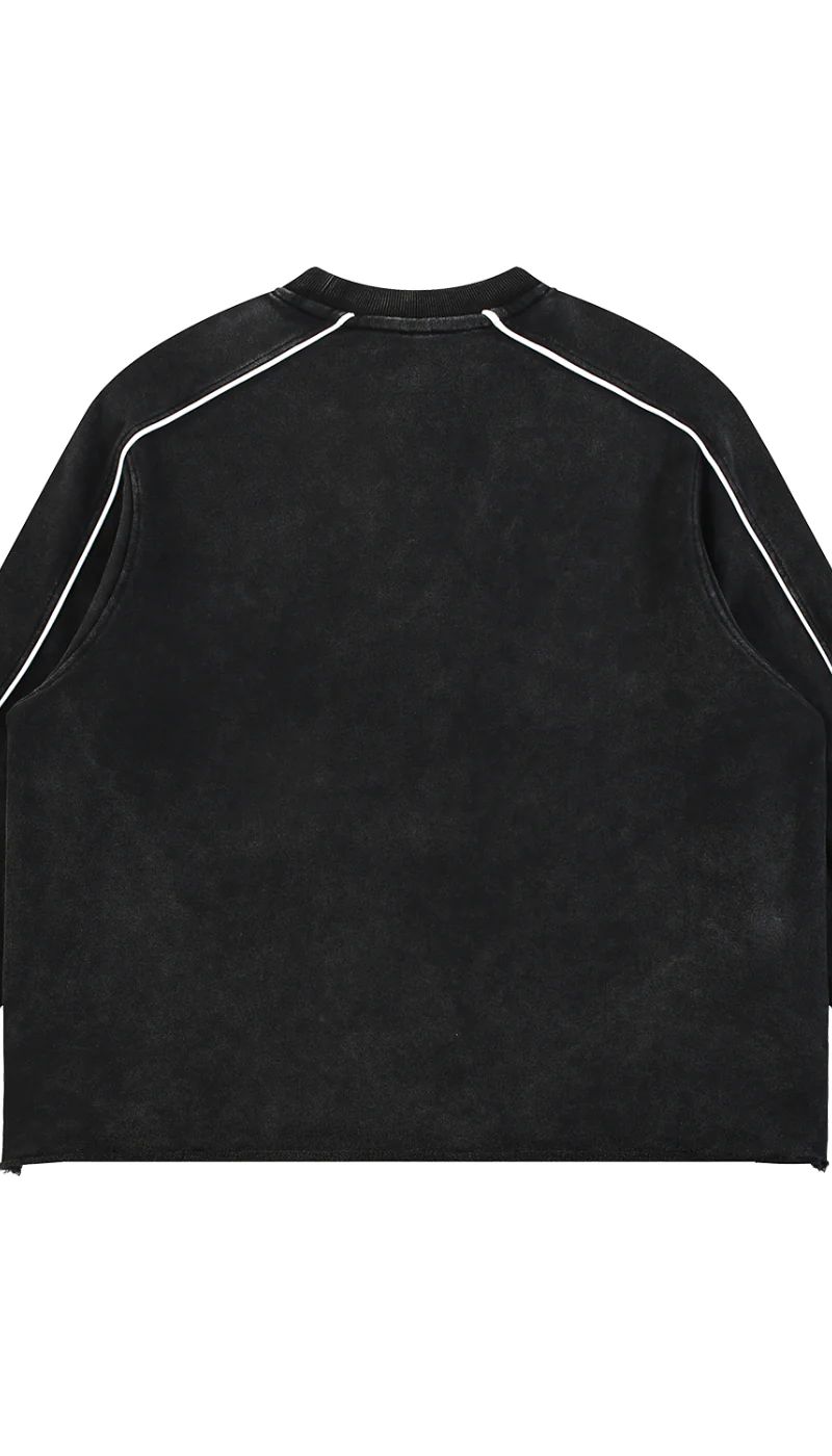 ŁATWOGANG drop 38 — Bluza Mineral Wash Piping Raw Hem - ŁATWOGANG™ — tył (2/8)