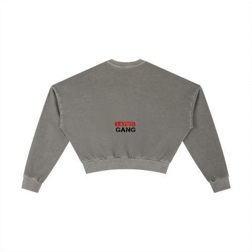 ŁATWOGANG drop 39 — Vintage Washed Cropped Sweatshirt - ŁATWOGANG™