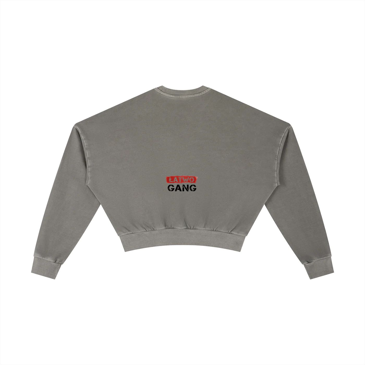 ŁATWOGANG drop 39 — Vintage Washed Cropped Sweatshirt - ŁATWOGANG™ — przód (1/13)