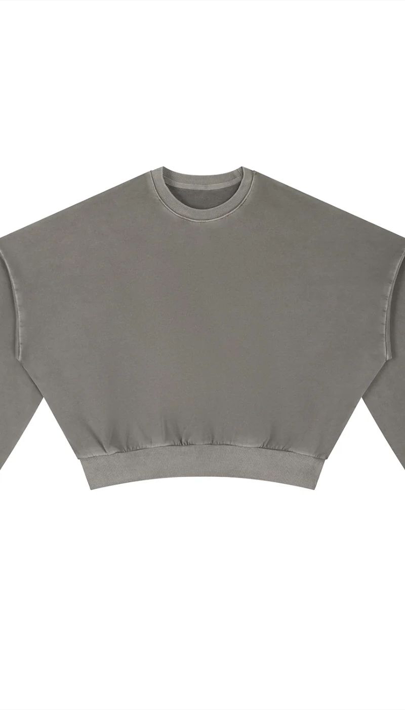 ŁATWOGANG drop 39 — Vintage Washed Cropped Sweatshirt - ŁATWOGANG™ — widok 6 (6/13)