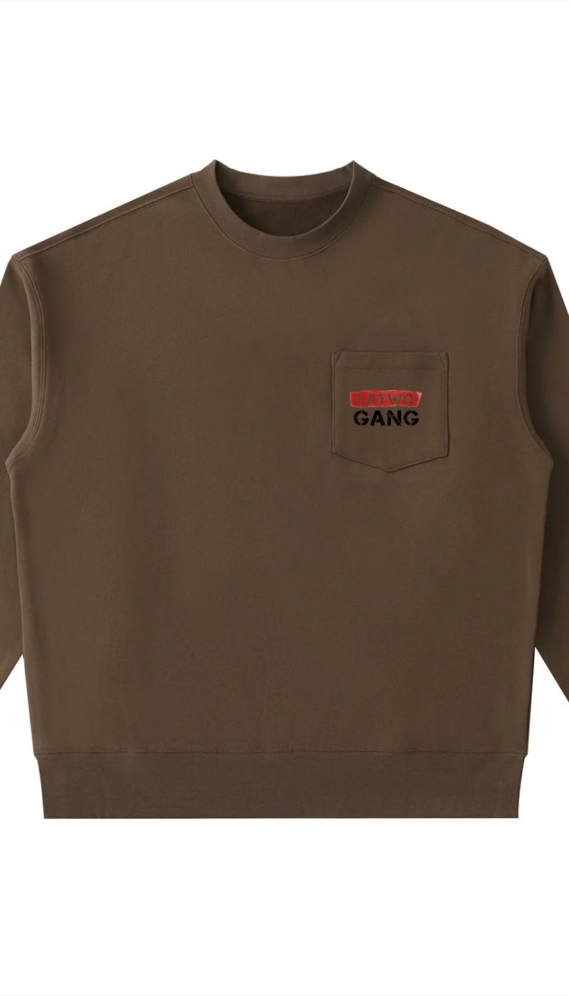 ŁATWOGANG drop 40 — Bluza Crewneck Heavyweight z kieszenią - ŁATWOGANG™ — szczegół (5/13)