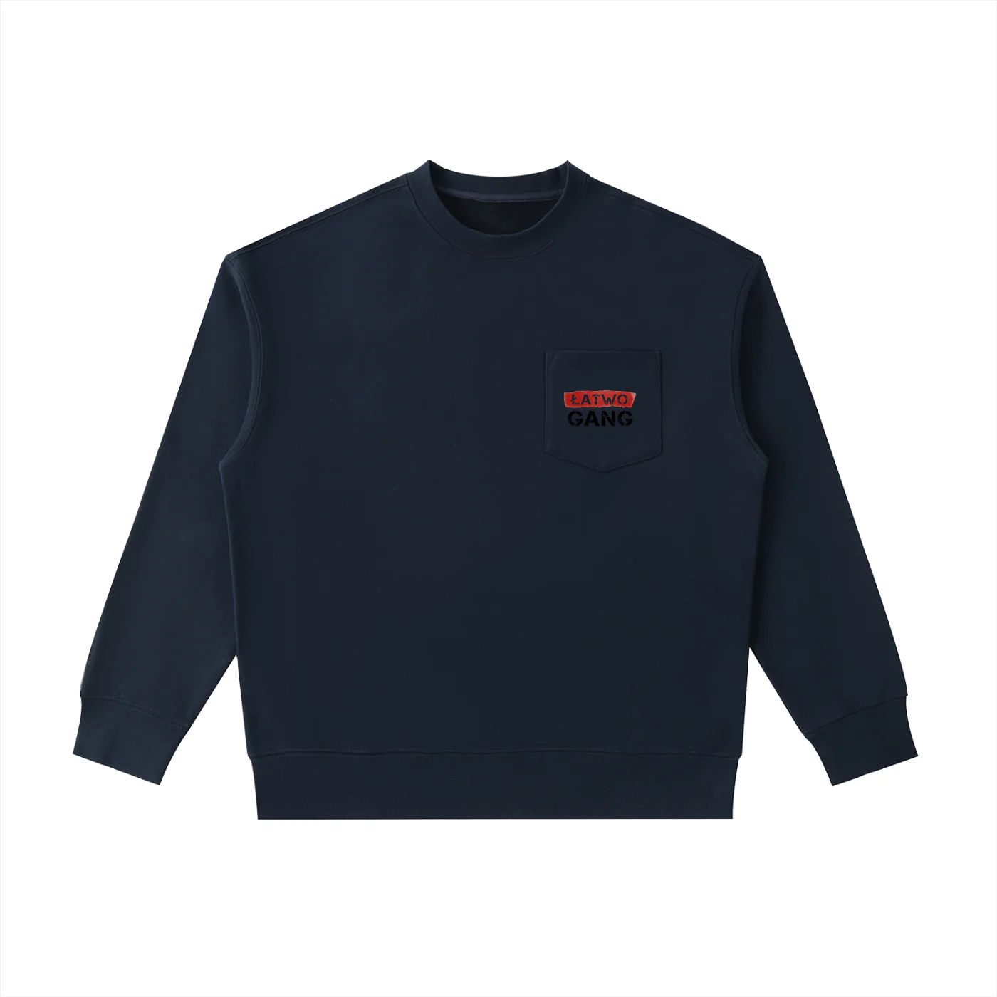 ŁATWOGANG drop 40 — Bluza Crewneck Heavyweight z kieszenią - ŁATWOGANG™ — detal (3/13)