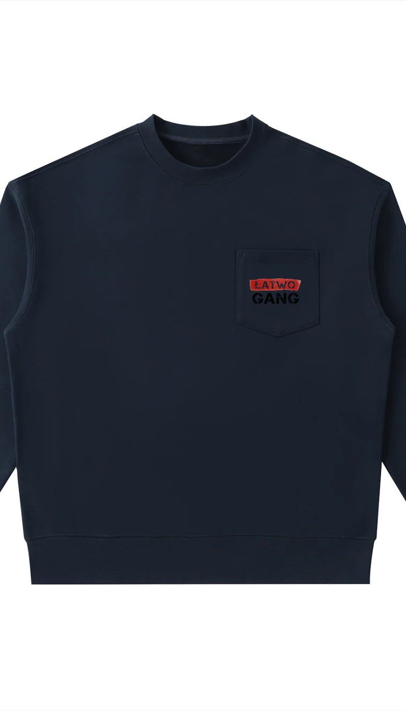 ŁATWOGANG drop 40 — Bluza Crewneck Heavyweight z kieszenią - ŁATWOGANG™ — detal (3/13)