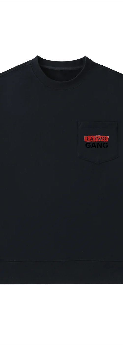 ŁATWOGANG drop 40 — Bluza Crewneck Heavyweight z kieszenią - ŁATWOGANG™