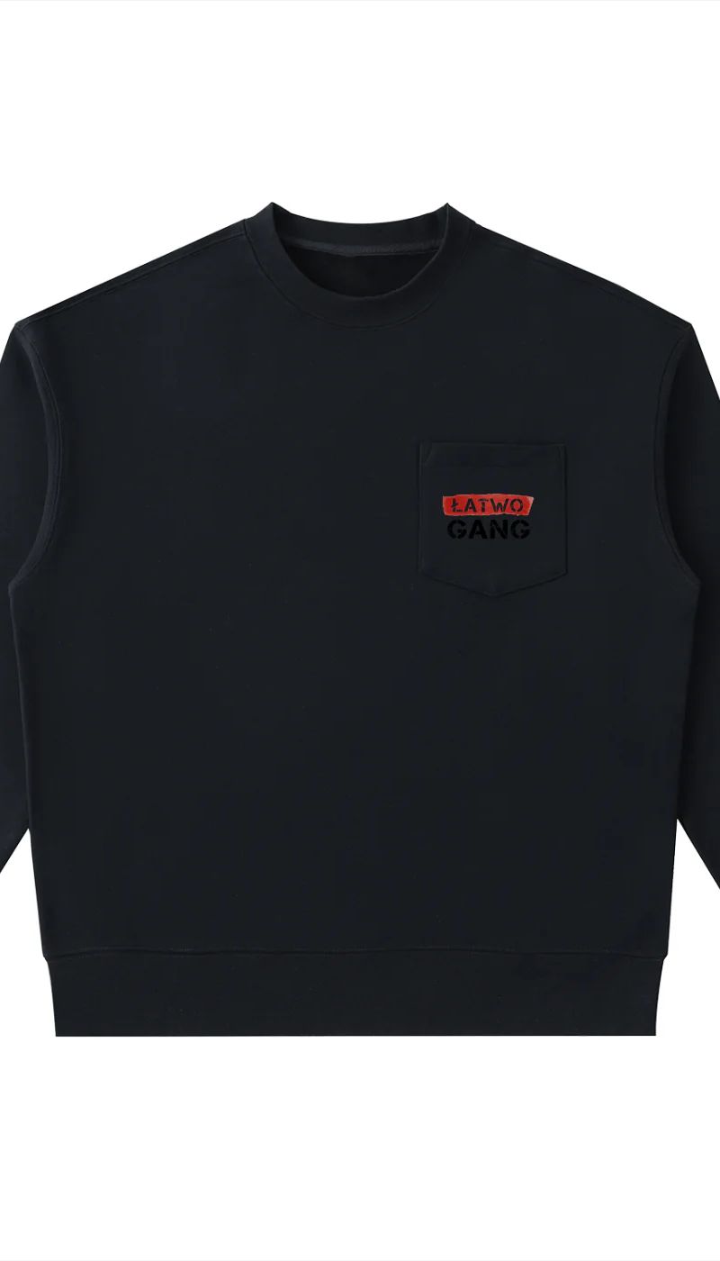 ŁATWOGANG drop 40 — Bluza Crewneck Heavyweight z kieszenią - ŁATWOGANG™ — przód (1/13)