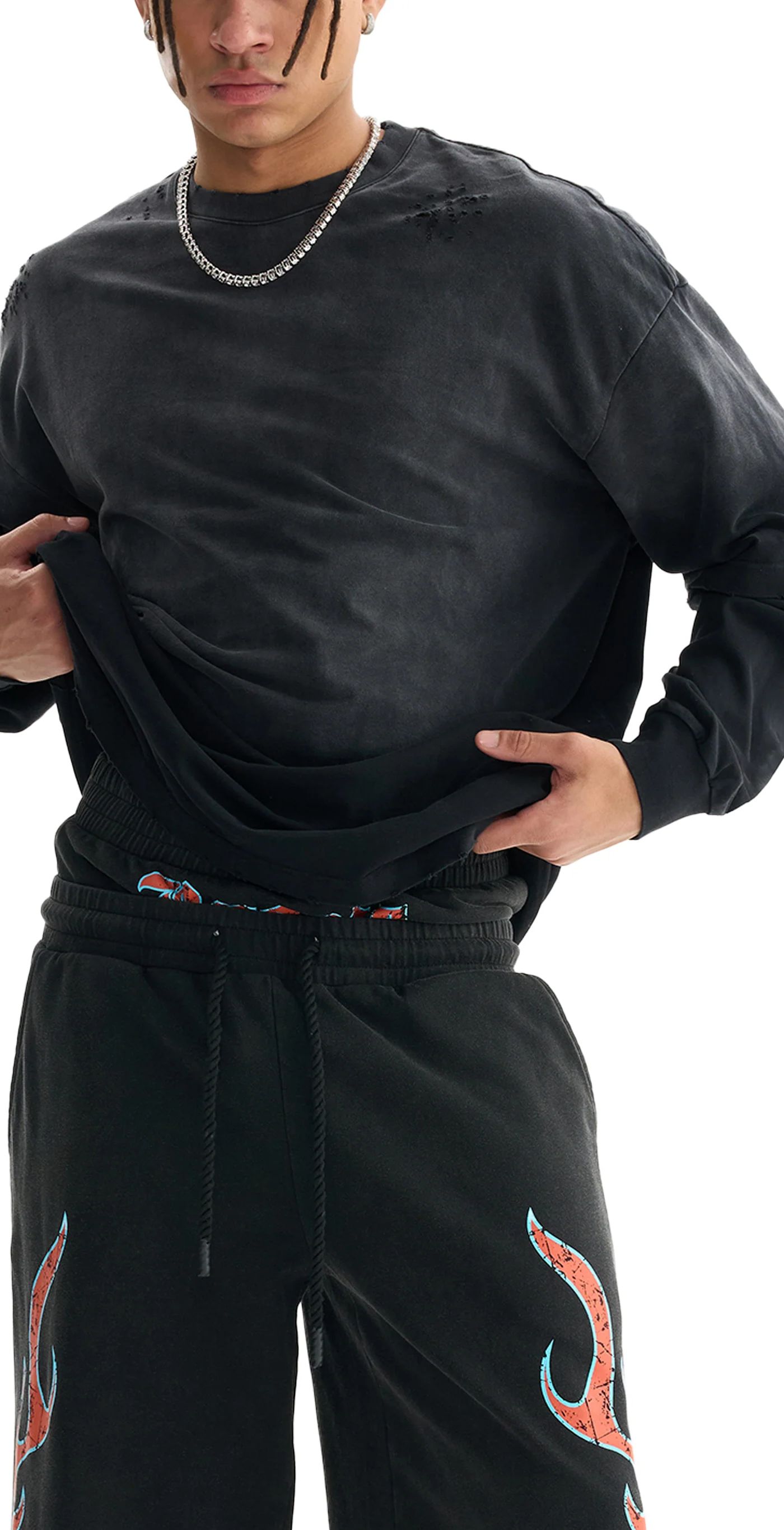 ŁATWOGANG drop 41 — T-shirt Sunfade Hand-Frayed Faux Two-Piece - ŁATWOGANG™ — widok 8 (8/12)